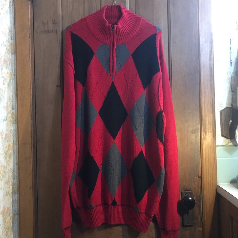 Carbon Men’s Red Argyle XXL Sweater